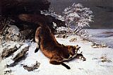 Gustave Courbet Fox in the Snow painting